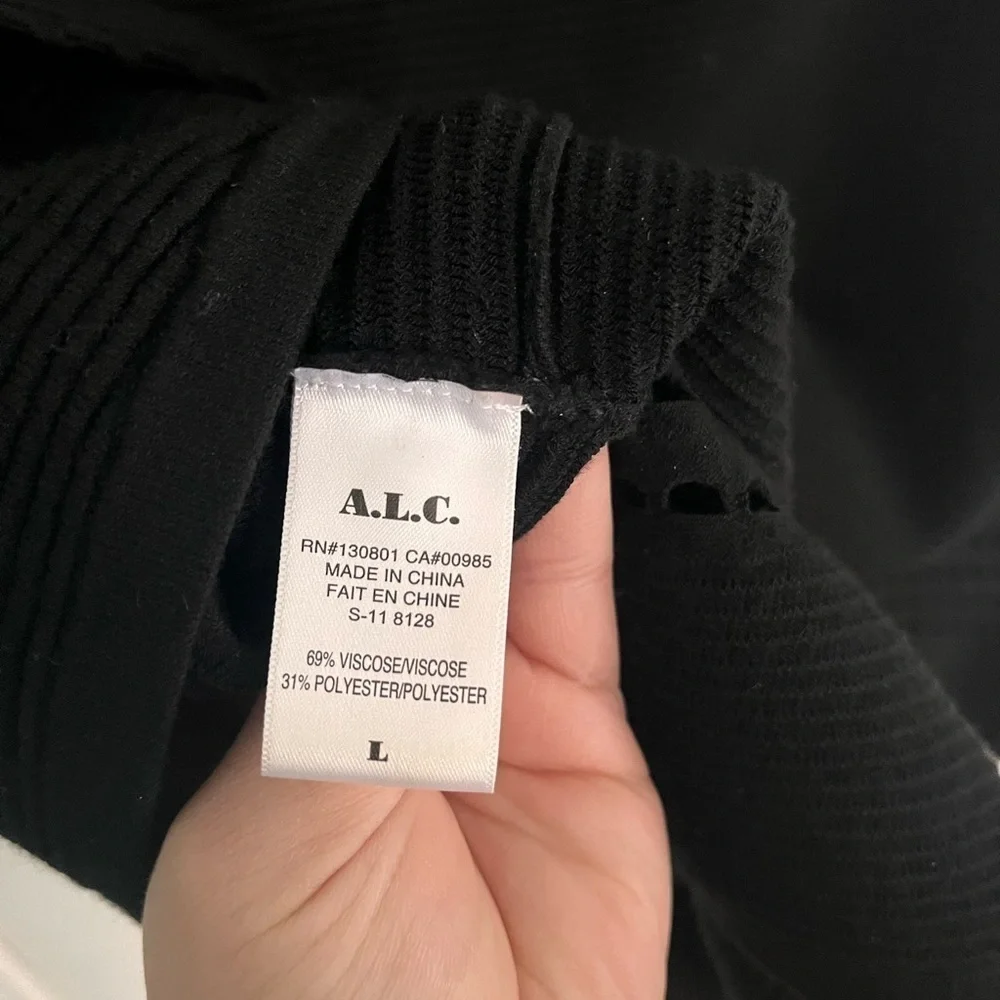 A.L.C Black Knit Ribbed Michael Skirt Size Large